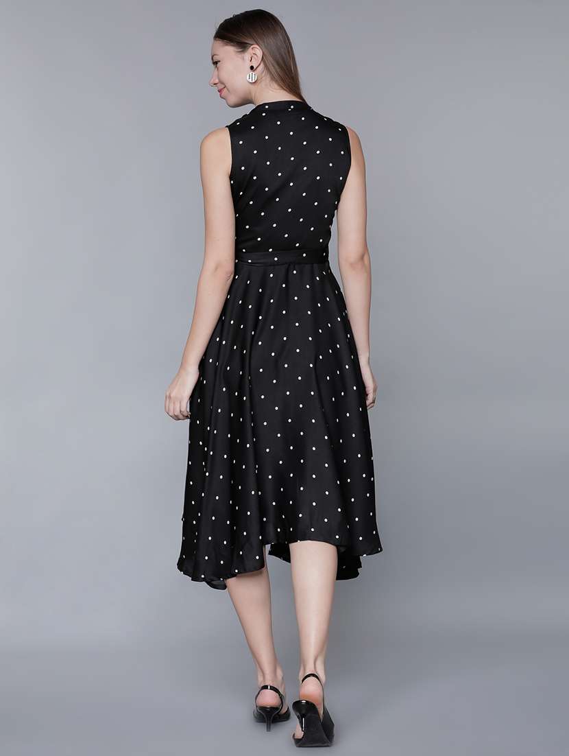 women black polyester fit & flare dress - 22470752 -  Standard Image - 4