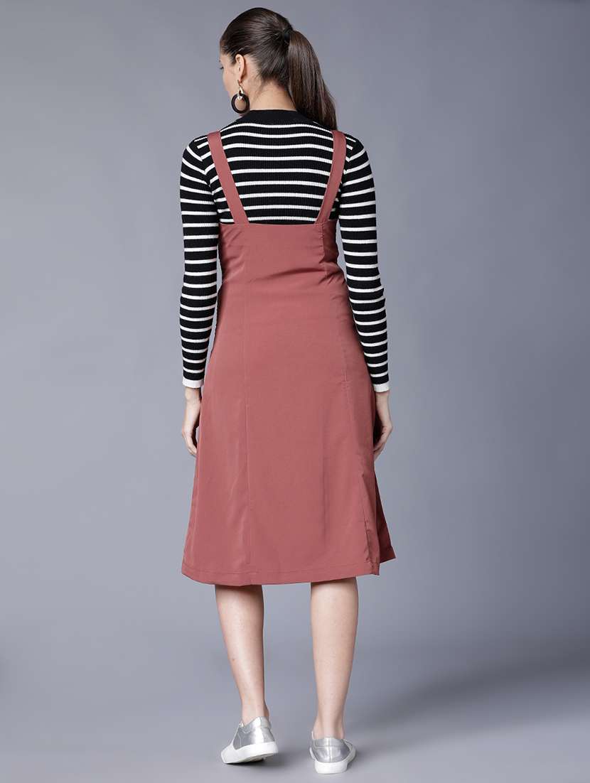 women rust polyester fit & flare dress - 22470753 -  Standard Image - 4