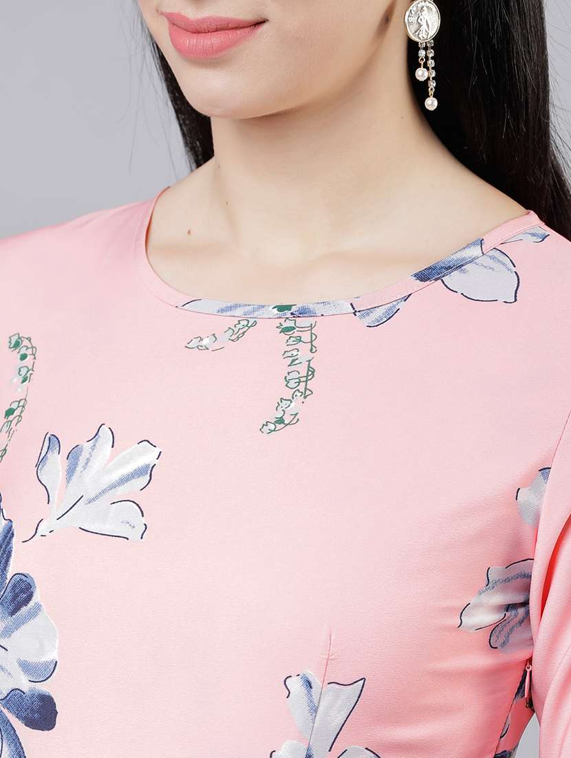 women pink polyester fit & flare dress - 22470756 -  Standard Image - 1