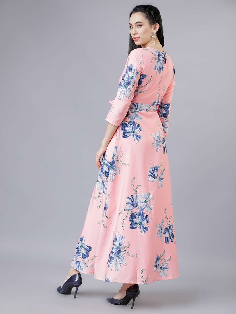 women pink polyester fit & flare dress - 22470756 -  Standard Image - 4