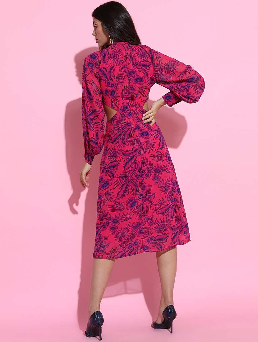 women pink polyester blouson dress - 22470768 -  Standard Image - 4