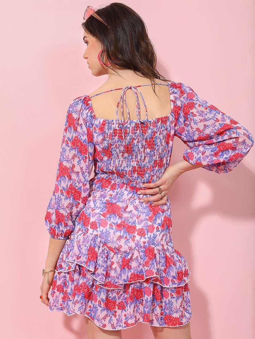Women Pink Polyester Fit & Flare Dress - 22470796 -  Standard Image - 4