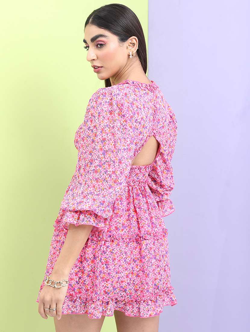 women pink polyester a-line dress - 22470813 -  Standard Image - 4