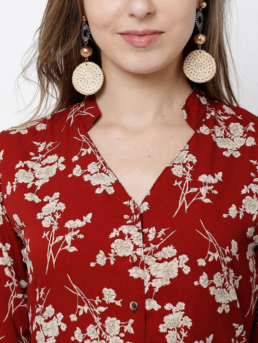 women maroon polyester a-line dress - 22470819 -  Standard Image - 1