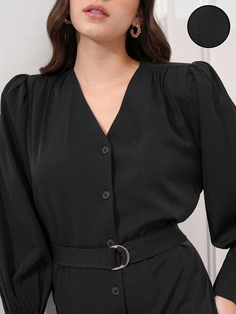 women black polyester shift dress - 22470828 -  Standard Image - 1