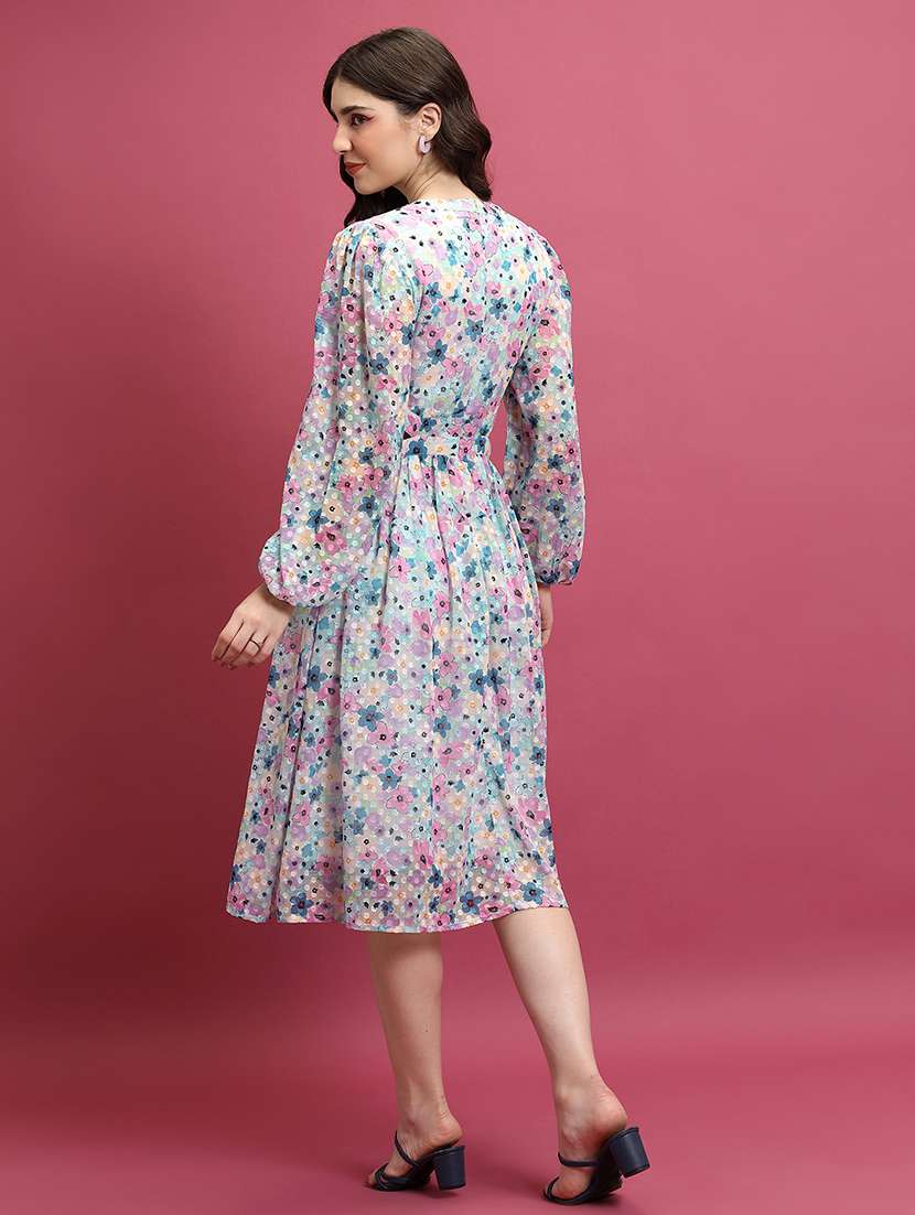 women multi color polyester fit & flare dress - 22470835 -  Standard Image - 4