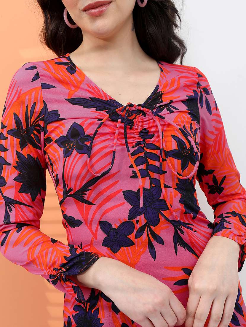 women lavender polyester fit & flare dress - 22470845 -  Standard Image - 1