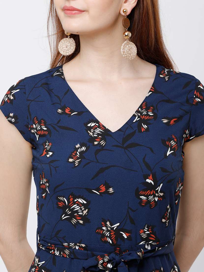 women navy blue polyester a-line dress - 22470851 -  Standard Image - 1