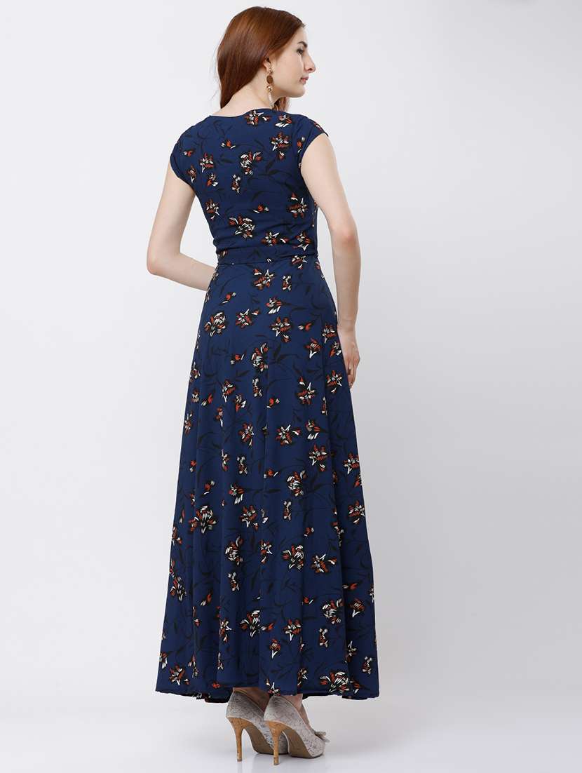women navy blue polyester a-line dress - 22470851 -  Standard Image - 4