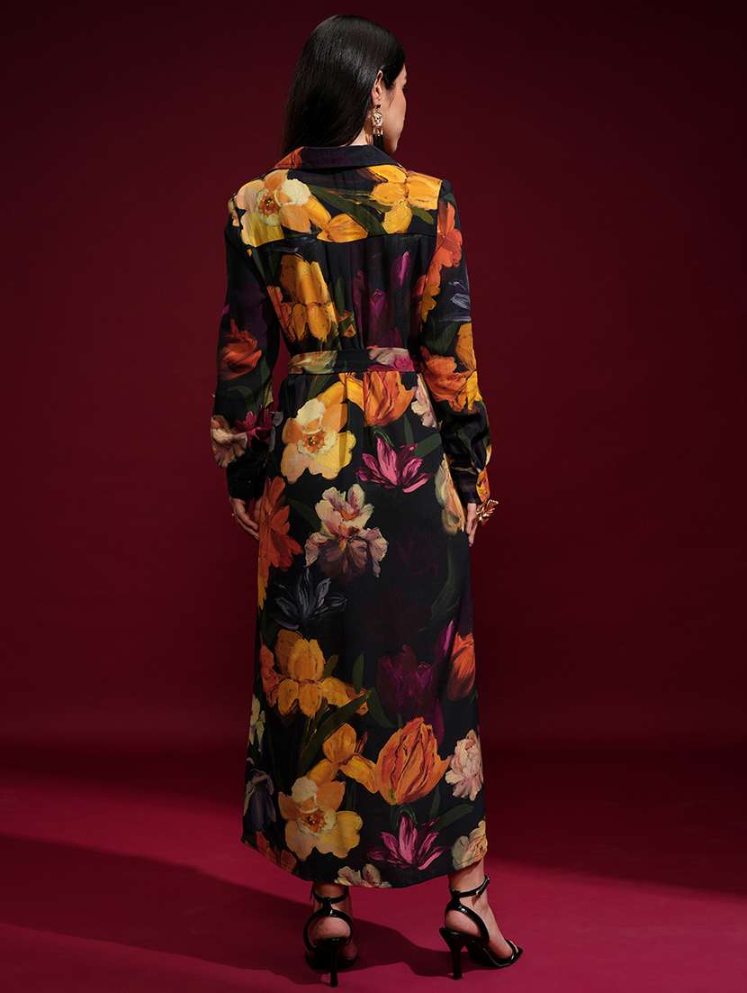 women black polyester shirt dress - 22470901 -  Standard Image - 4