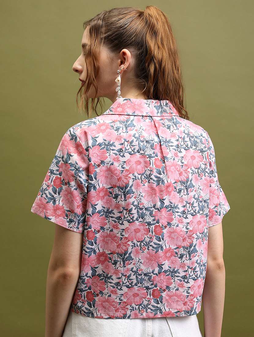 women printed green cotton regular top - 22470951 -  Standard Image - 4