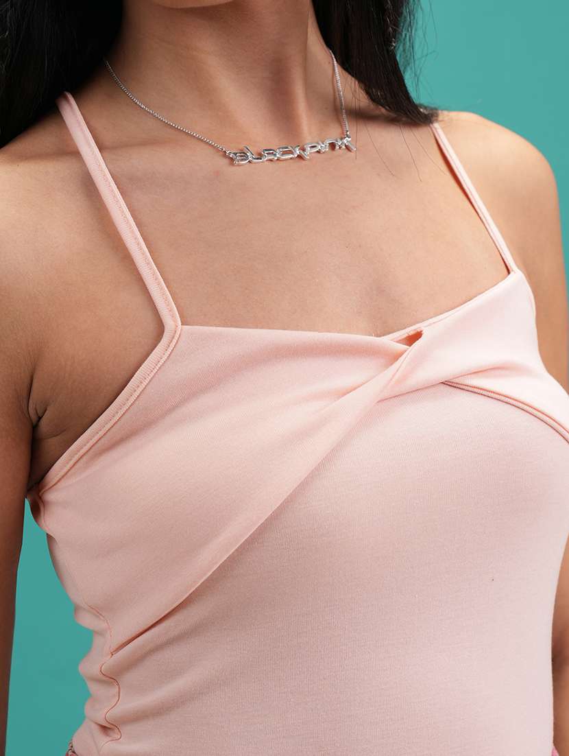 women solid pink polyester regular top - 22470953 -  Standard Image - 1