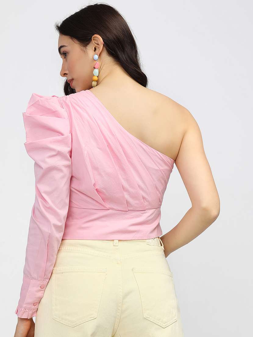women solids pink cotton regular top - 22471051 -  Standard Image - 4