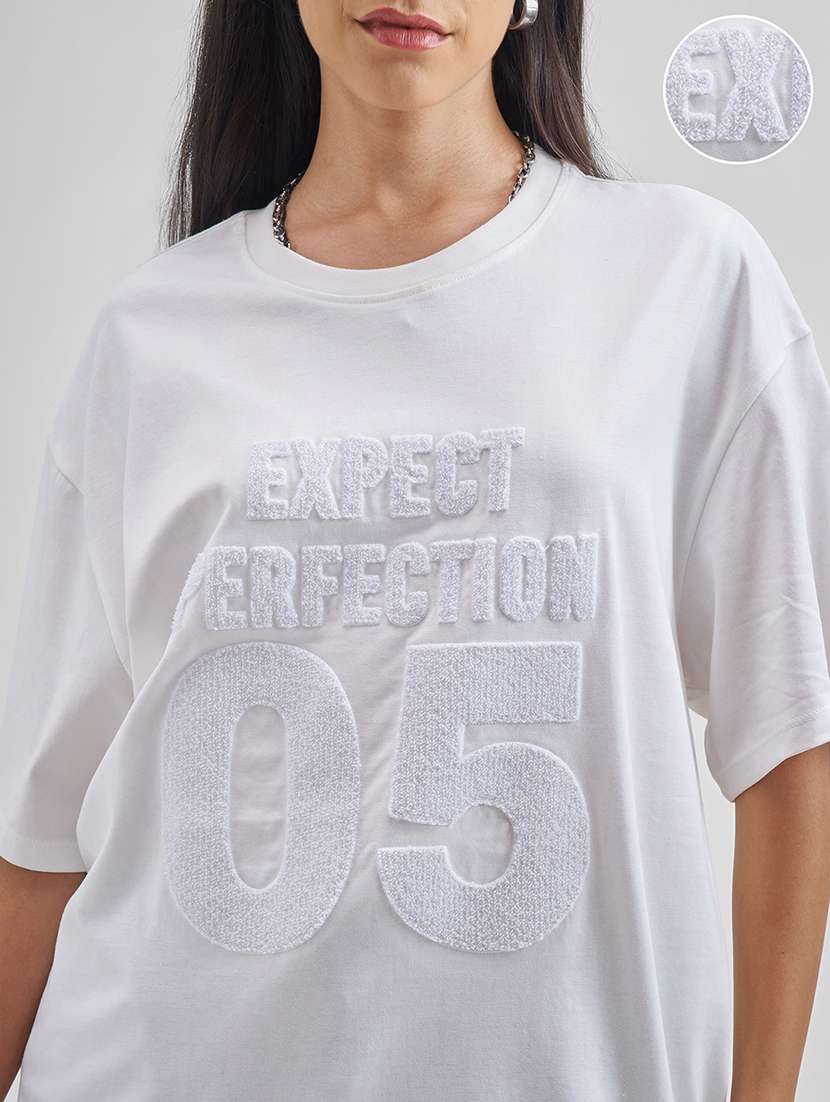 women graphic white cotton regular t-shirt - 22471130 -  Standard Image - 1