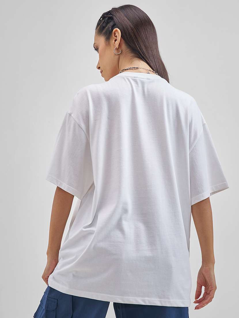 women graphic white cotton regular t-shirt - 22471130 -  Standard Image - 4