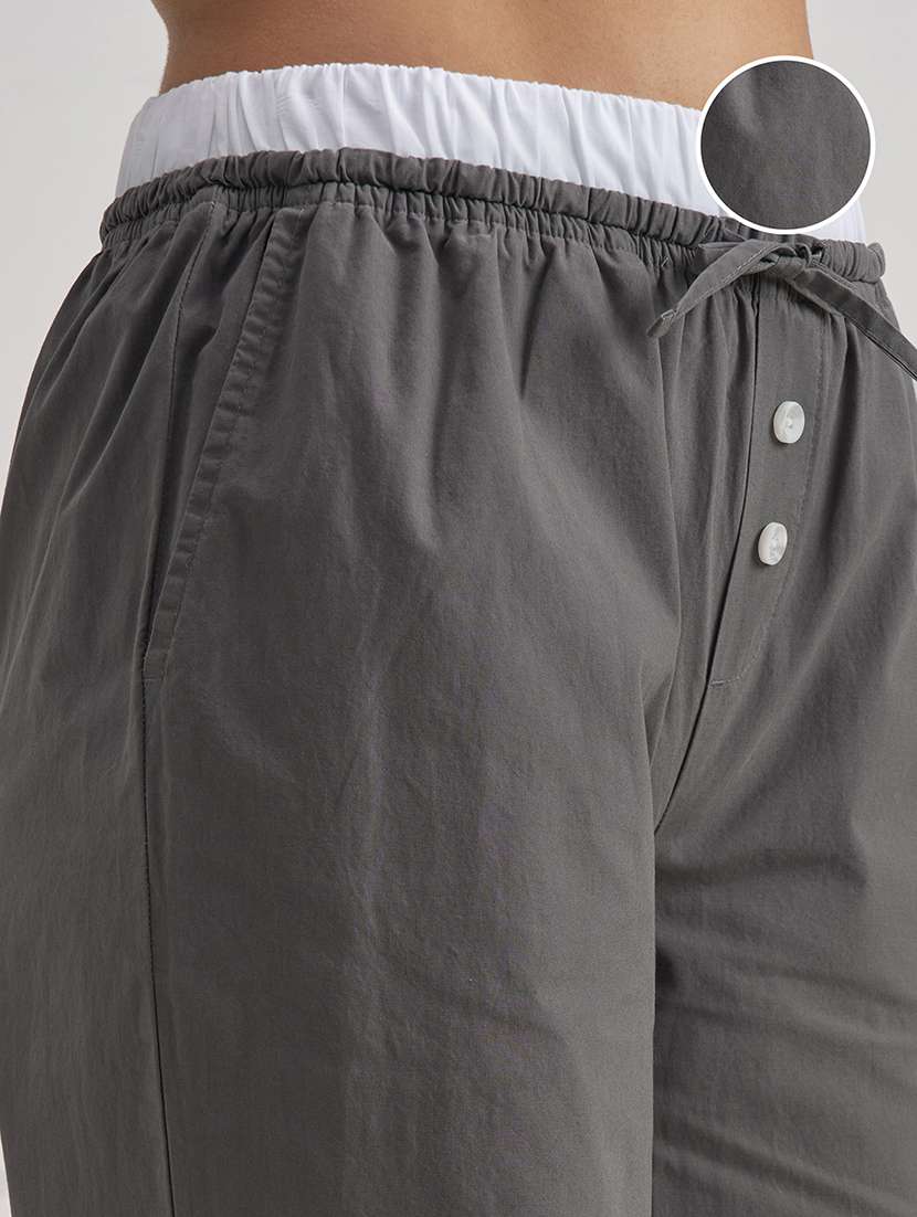 women grey cotton chinos trouser - 22471148 -  Standard Image - 1