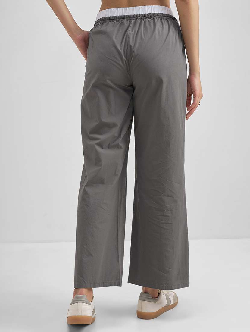 women grey cotton chinos trouser - 22471148 -  Standard Image - 4