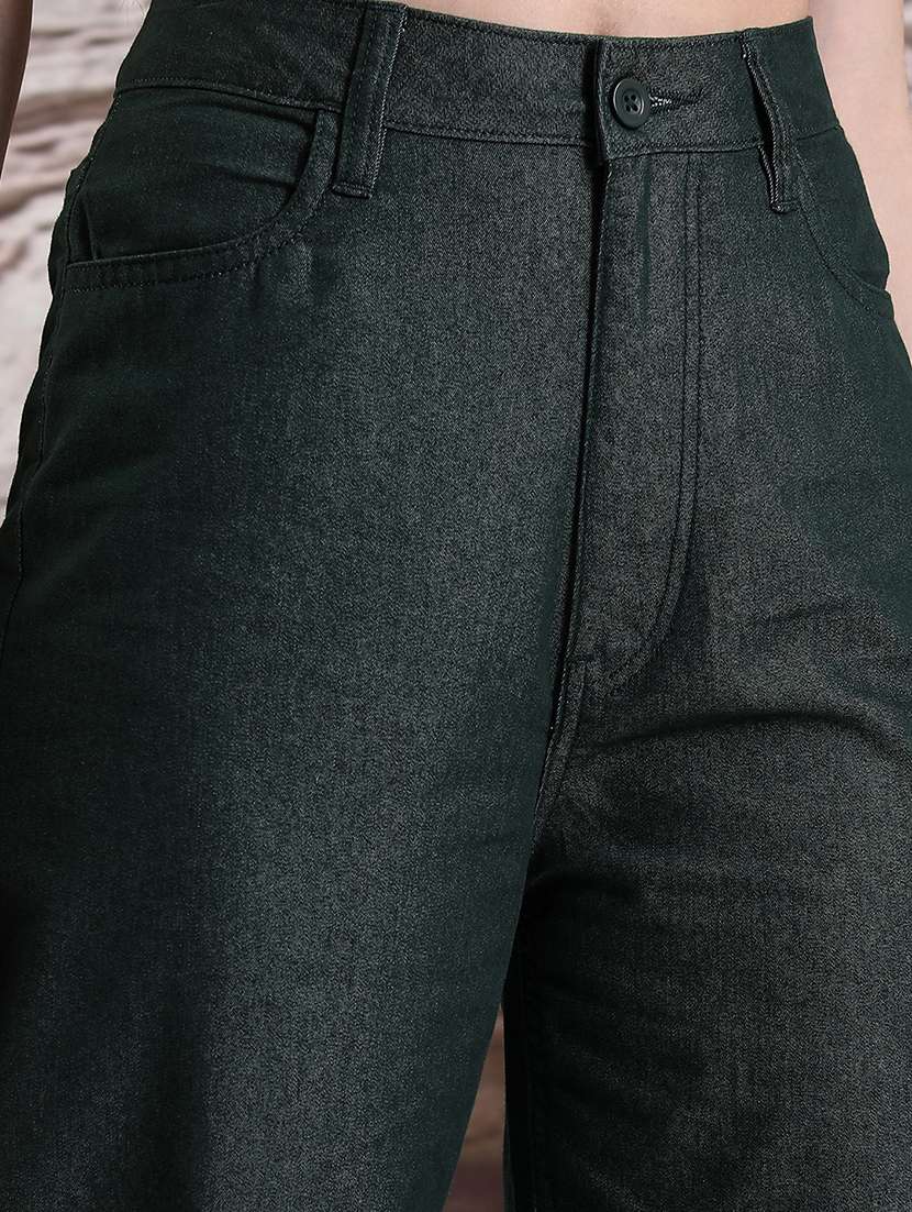 women teal cotton chinos trouser - 22471154 -  Standard Image - 1