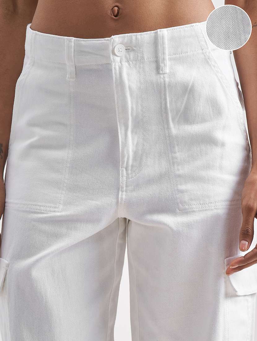women white cotton chinos trouser - 22471162 -  Standard Image - 1