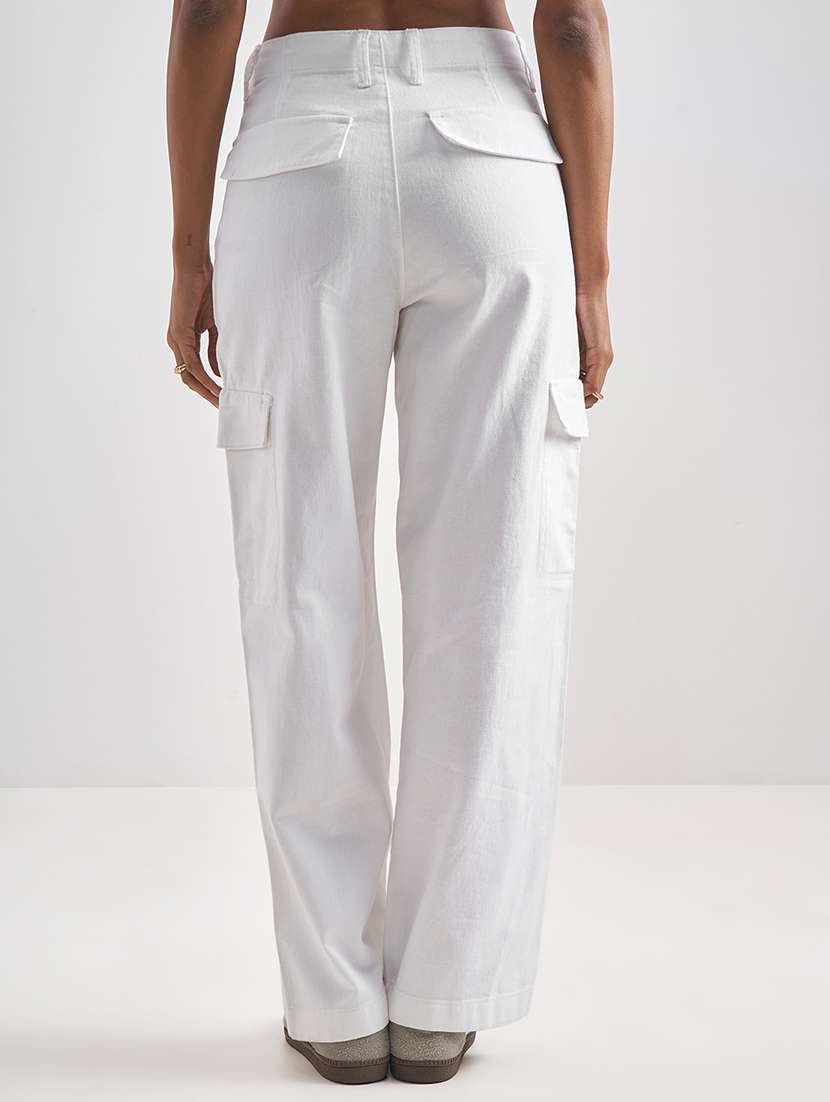 women white cotton chinos trouser - 22471162 -  Standard Image - 4