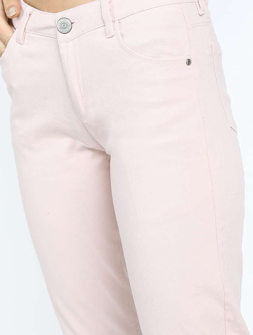 women pink cotton chinos trouser - 22471180 -  Standard Image - 1