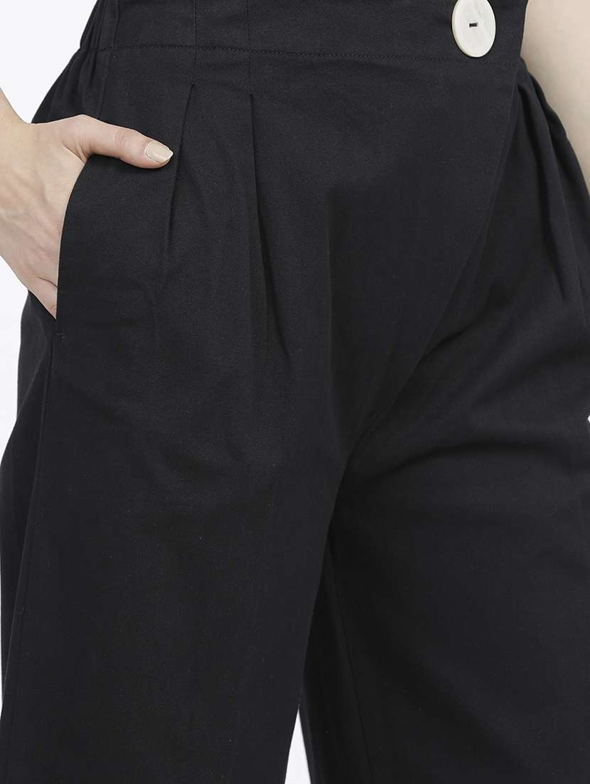 women black cotton chinos trouser - 22471182 -  Standard Image - 1