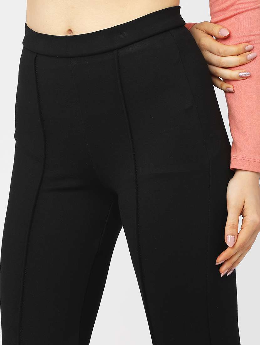 women black viscose chinos trouser - 22471184 -  Standard Image - 1