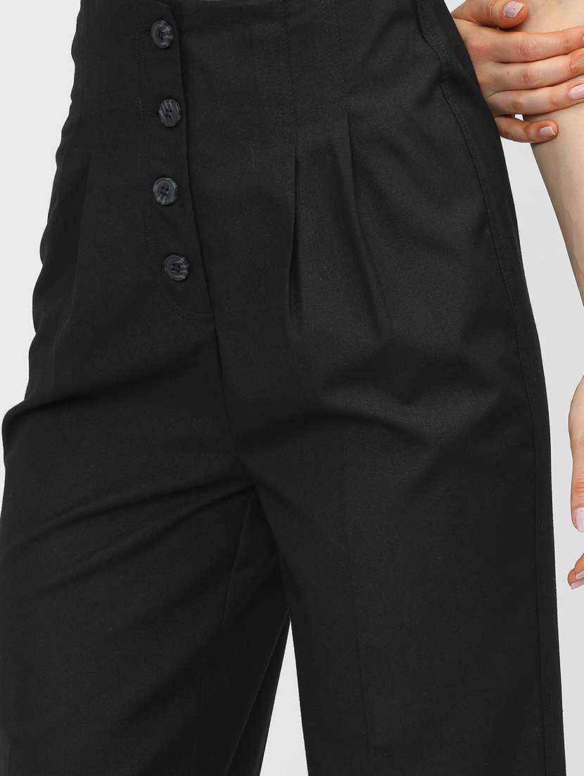 women black polyester chinos trouser - 22471194 -  Standard Image - 1