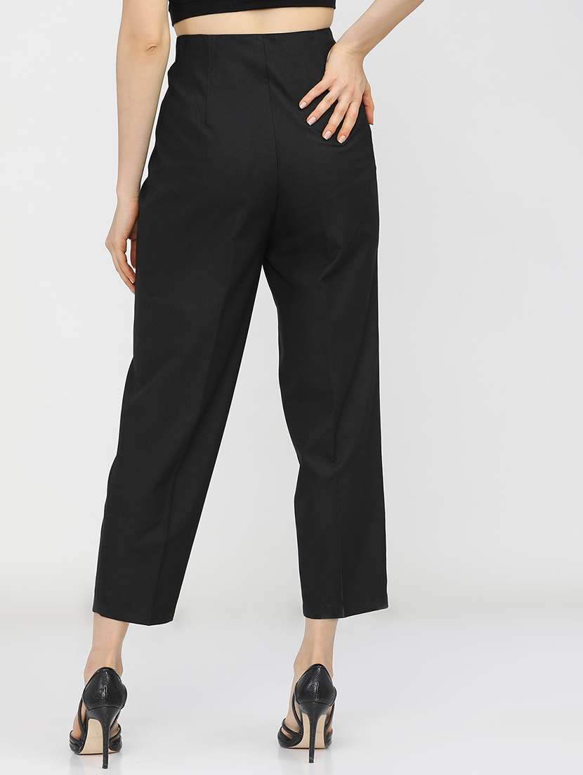 women black polyester chinos trouser - 22471194 -  Standard Image - 4