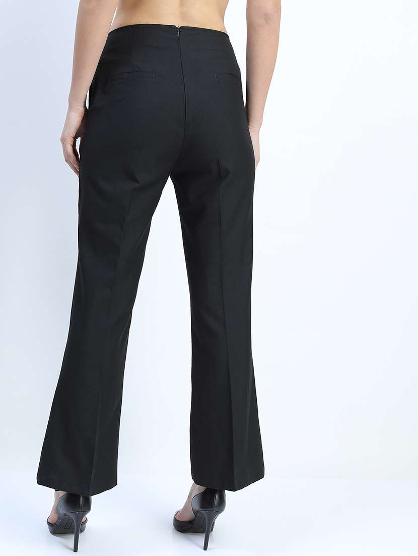 women black polyester chinos trouser - 22471207 -  Standard Image - 4