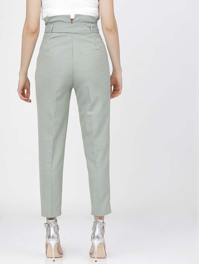 women green polyester chinos trouser - 22471208 -  Standard Image - 4