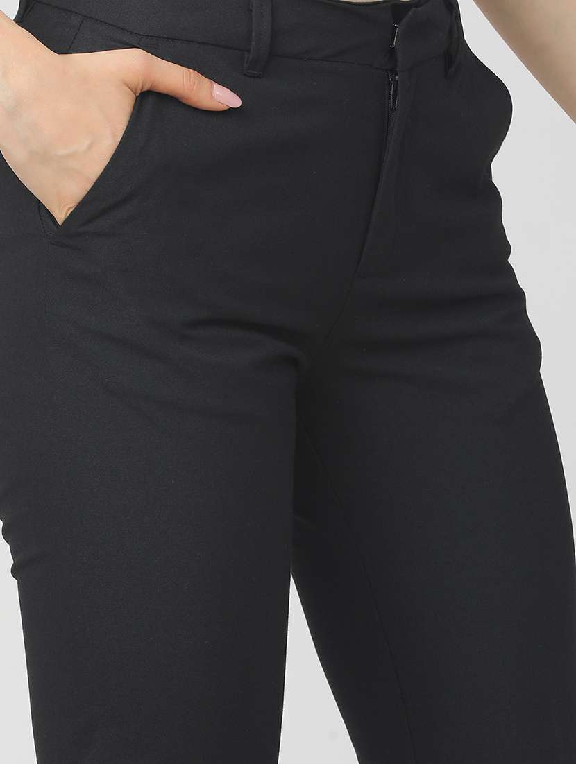 women black polyester chinos trouser - 22471210 -  Standard Image - 1