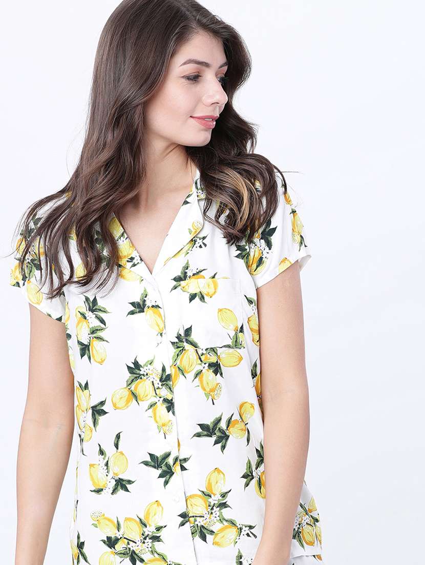 women printed green viscose regular shirt