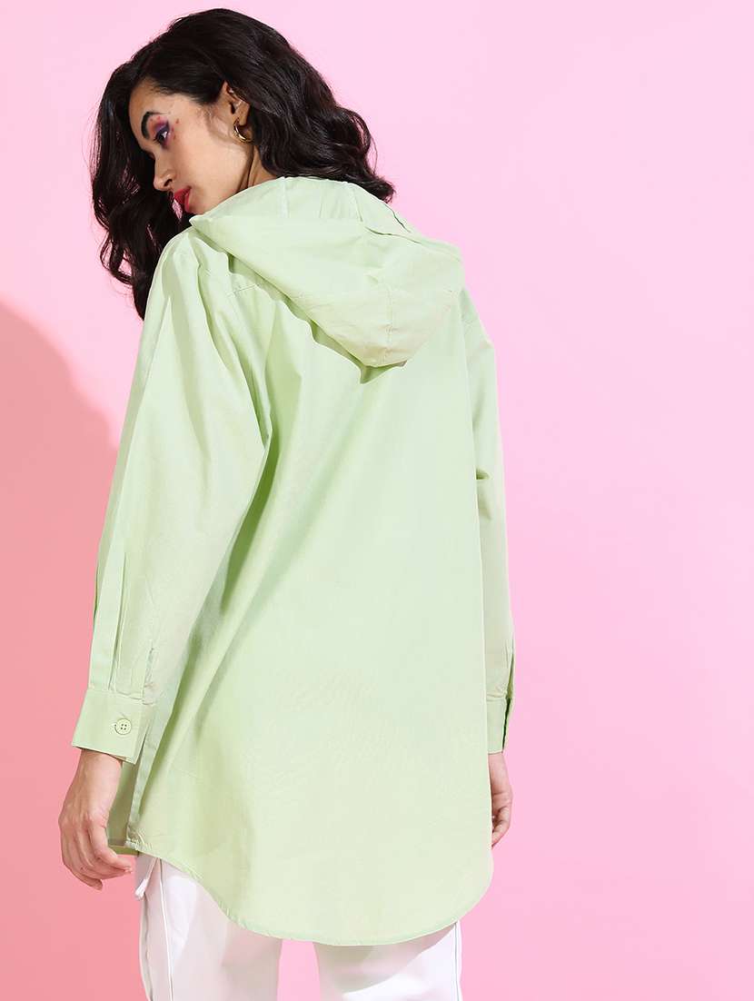 women printed green cotton regular shirt - 22471239 -  Standard Image - 4