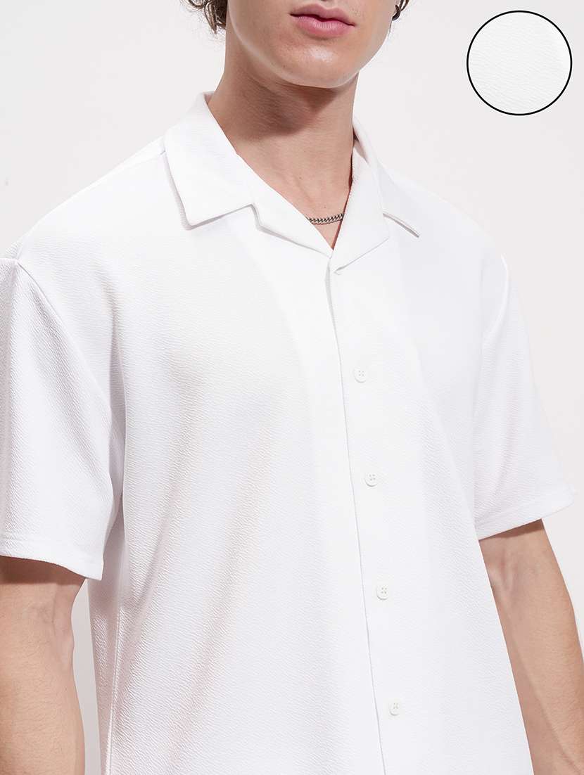 men white polyester plain co-ord set - 22471271 -  Standard Image - 1