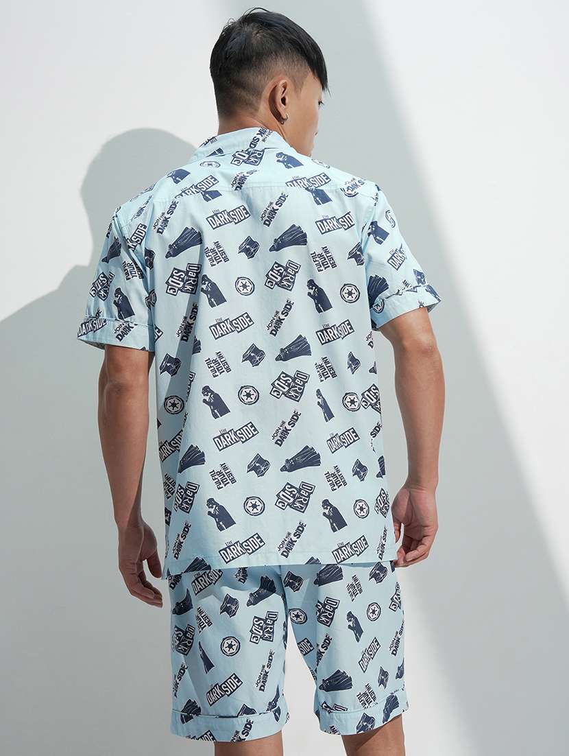 men blue cotton plain co-ord set - 22471290 -  Standard Image - 4