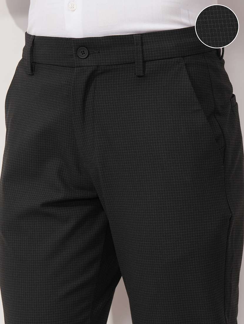 men black polyester chinos casual trouser - 22471302 -  Standard Image - 1