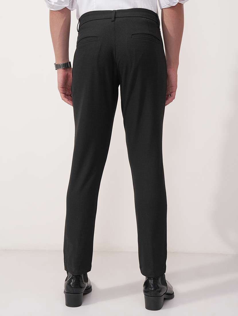men black polyester chinos casual trouser - 22471302 -  Standard Image - 4
