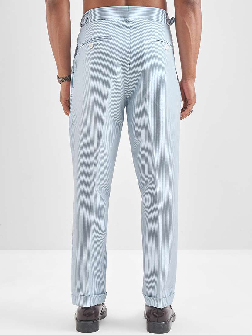 men blue polyester chinos casual trouser - 22471322 -  Standard Image - 4
