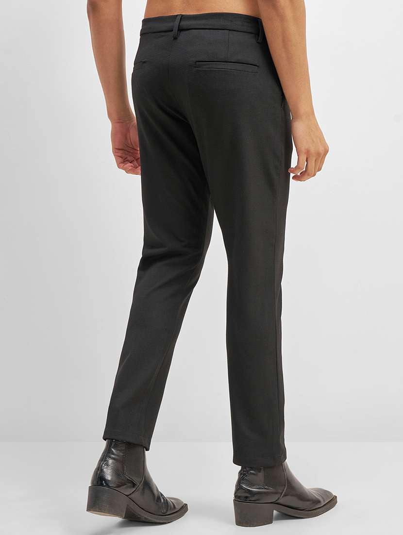 men black polyester chinos casual trouser - 22471325 -  Standard Image - 4