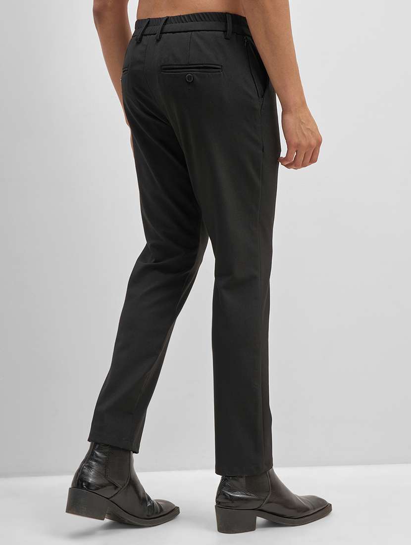 men black polyester chinos casual trouser - 22471326 -  Standard Image - 4