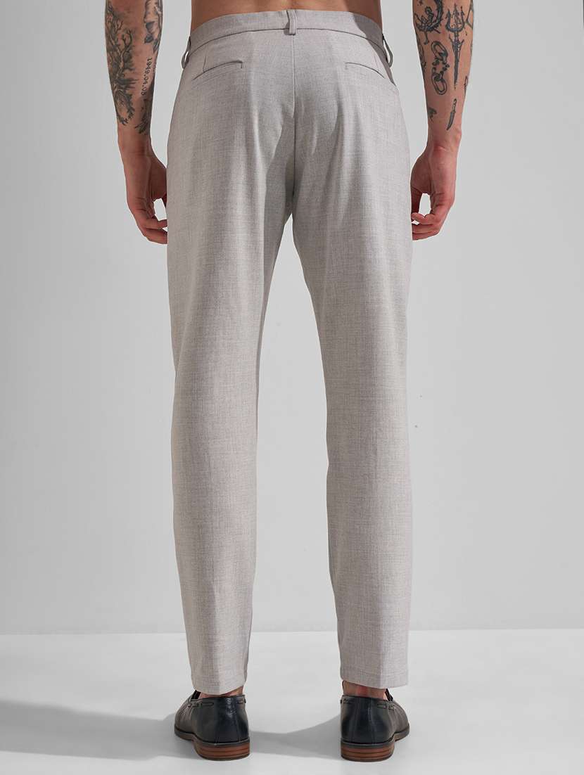 men grey polyester chinos casual trouser - 22471336 -  Standard Image - 4