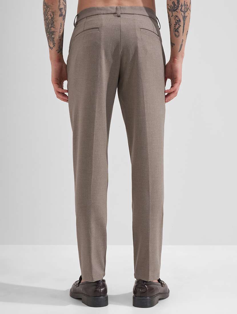 men tan polyester chinos casual trouser - 22471338 -  Standard Image - 4