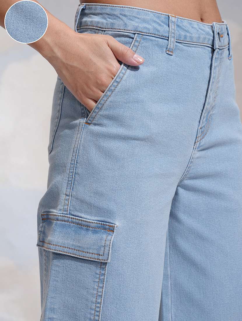 women blue cotton jean - 22471368 -  Standard Image - 1