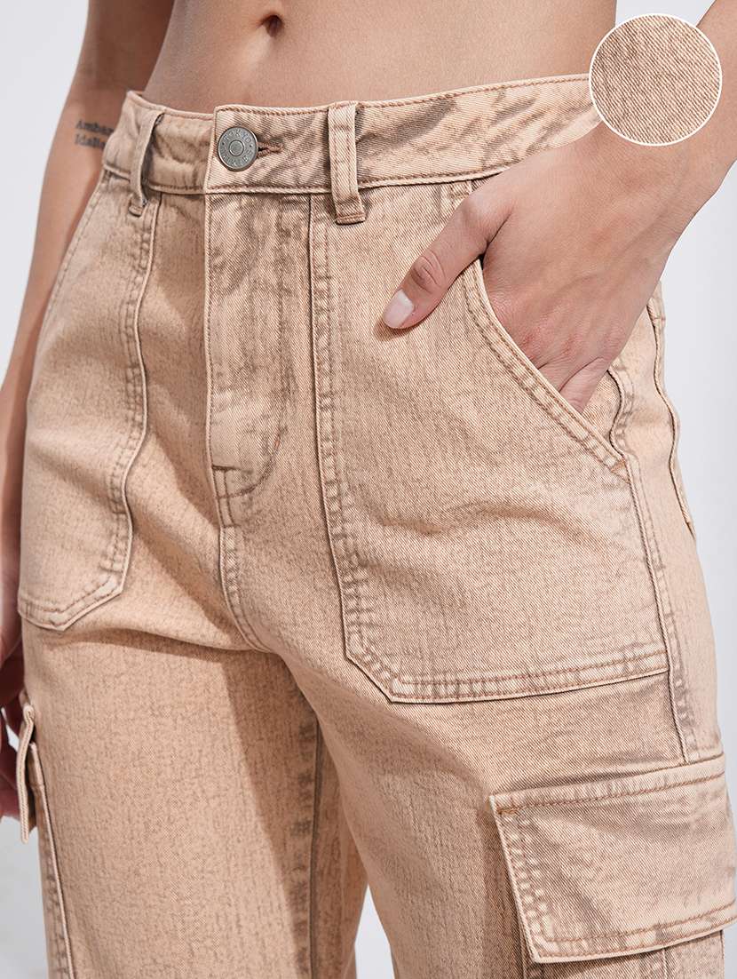 women peach cotton jeans - 22471373 -  Standard Image - 1