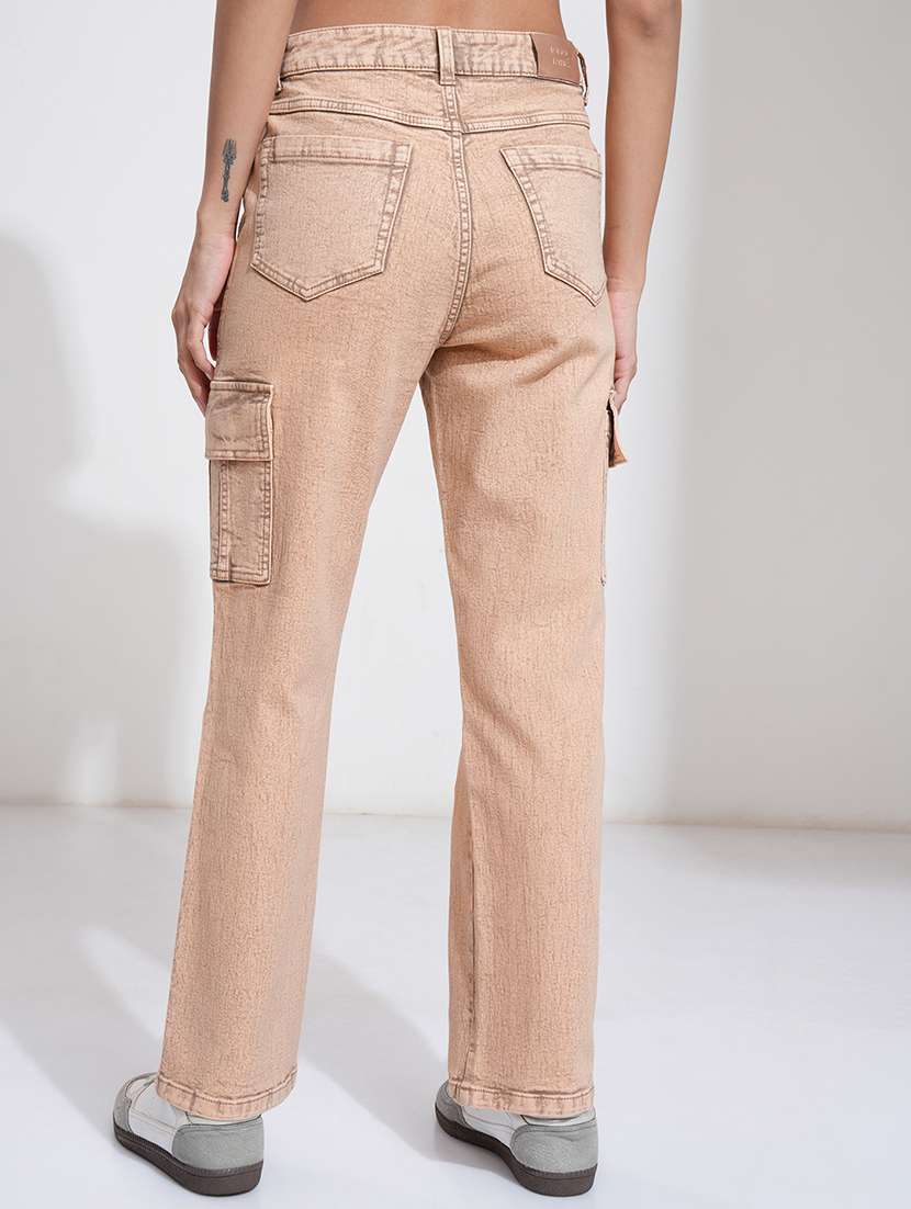 women peach cotton jeans - 22471373 -  Standard Image - 4