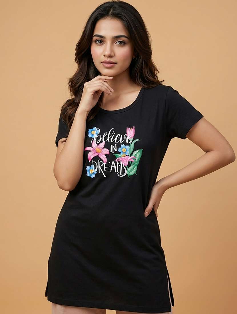 women printed short sleeve loungwear t-shirt