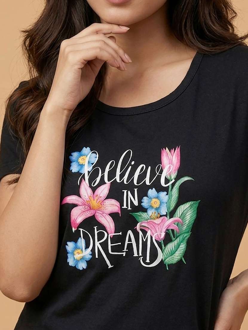 women printed short sleeve loungwear t-shirt - 22471519 -  Standard Image - 1
