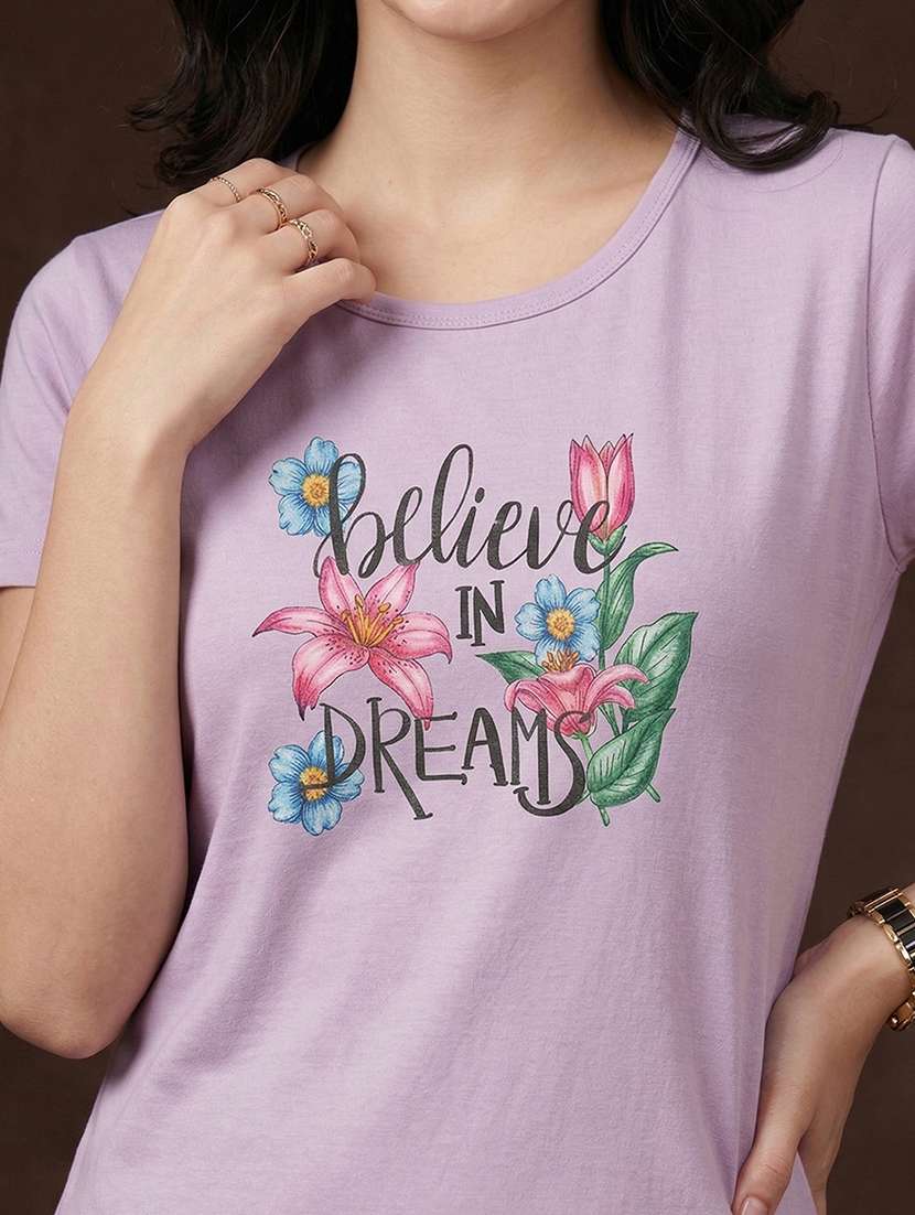 women printed short sleeve loungwear t-shirt - 22471524 -  Standard Image - 1