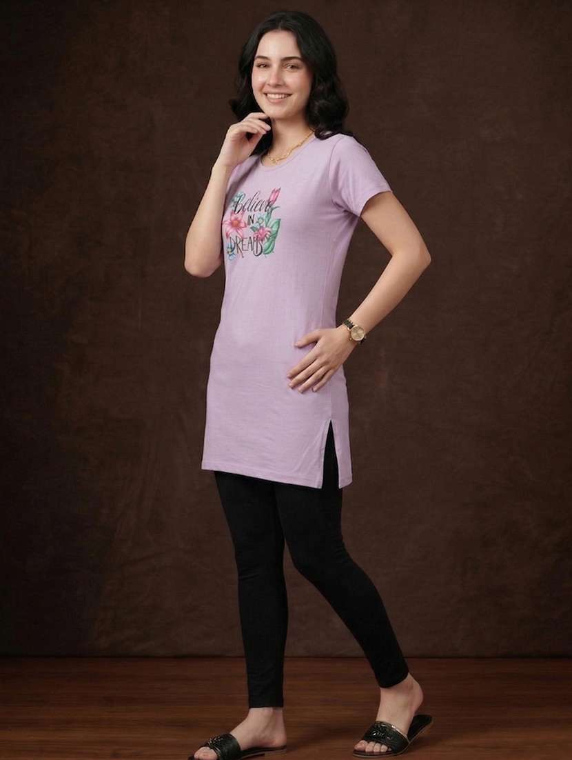 women printed short sleeve loungwear t-shirt - 22471524 -  Standard Image - 4